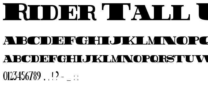 Rider Tall Ultra-condensed ExtraBlack font